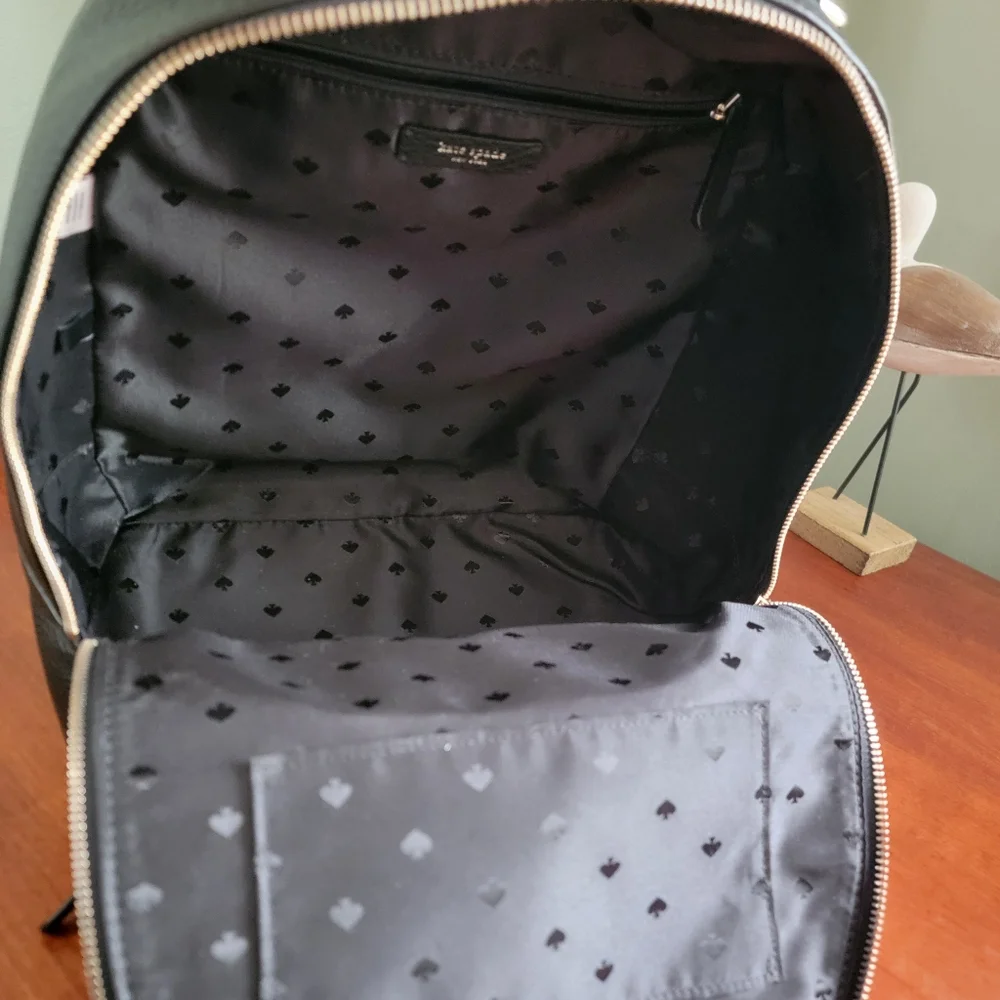 Kate Spade WKRU5945 Jackson Black Pebbled Leather Backpack Bag
